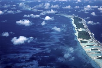 Aerial view of Rangiroa Atoll