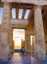 Columns of Propylaea entrance gateway of Acropolis