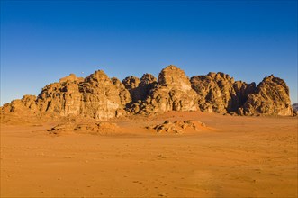 Mountainlandscape and desert in Wadi Rum