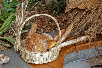 Country bread in a basket