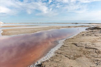 Salt farm in the village of Salin de Giraud near the mouth of the Grand Rhone. Regional nature park Park