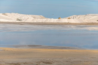 Salt farm in the village of Salin de Giraud near the mouth of the Grand Rhone. Regional nature park Park