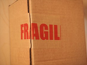 Fragile cardboard box
