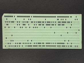 Green punched card for programming