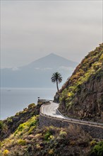 Road in the village of Agulo in the north of La Gomera in summer