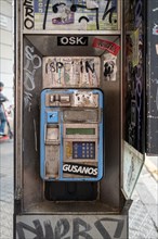 Phone booth in the streets of Barcelona