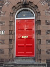 Red British door
