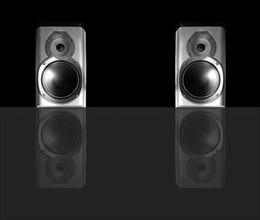 Speakers pair over black