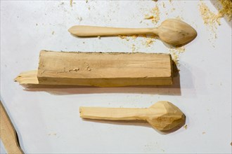 Soup spoon or tablespoon made of wood