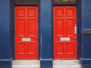 Red traditional british doors