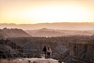Couple watching the Tabernas Desert