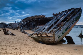 Magouer ship cemetery on the river Etel