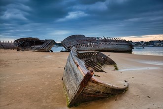 Magouer ship cemetery on the river Etel