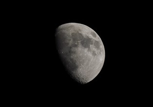 Gibbous moon seen with telescope