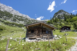 Alpine huts at the Kaiser-Hochalm