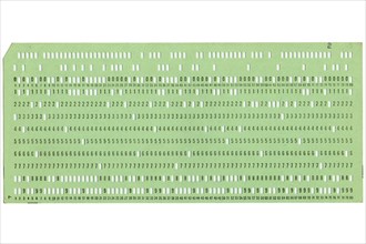 Punched card isolated