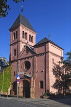 Facade of roman basilica church 'St.Martin' in city Worms in Germany