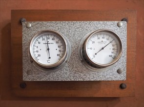 Vintage thermometer and hygrometer