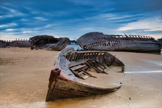 Magouer ship cemetery on the river Etel