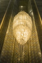 Huge chandelier hanging inside the Grand mosque
