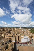 View of the roofs of Siena and Piazza il Campo