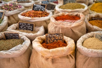 Spices at the market of L'Isle-sur-la-Sorgue