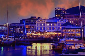 Victoria and Albert waterfront and harbor at sunset