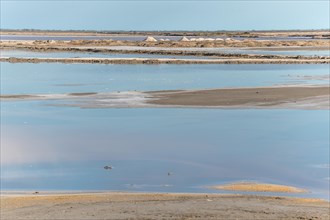 Salt farm in the village of Salin de Giraud near the mouth of the Grand Rhone. Regional nature park Park