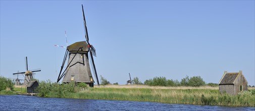 Thatched polder windmills at Kinderdijk