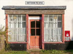 Frontage of closed village Post Office building
