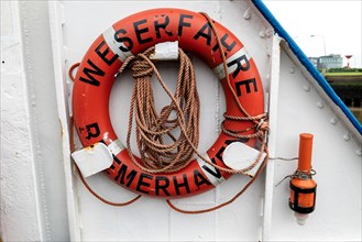 Lifebuoy on the Weser ferry between Bremerhaven