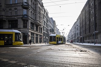 City traffic in winter in Berlin