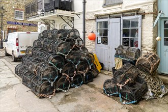 Lobster pots on quayside