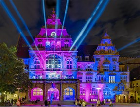 Festival of Lights Bielefeld City Hall illuminated Bielefeld Germany