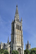 The Saint Martin's Cathedral and Cloth Hall with belfry at Ypres