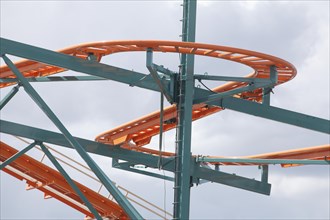 Steel frame of a roller coaster at the Bremer Osterwiese