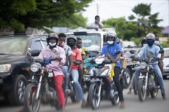 Street scene with motorbikes in Lome