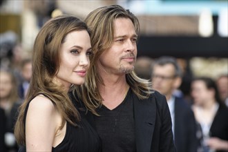 Brad Pitt and Angelina Jolie attends the World Premiere of World War Z on 02.06.2013 at The Empire Leicester Square