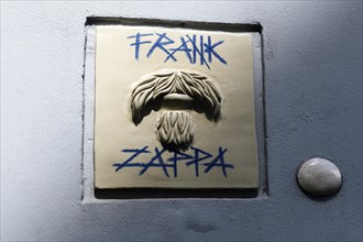Frank Zappa memorial tile with his beard