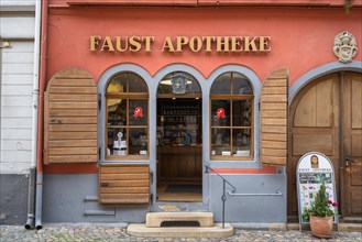 Traditional pharmacy in the old town of Staufen