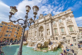 Trevi Fountain and Street Lamp