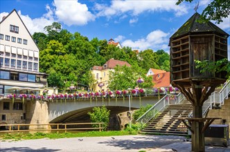 Pigeon tower at the east end of the Neckar Island in Tuebingen