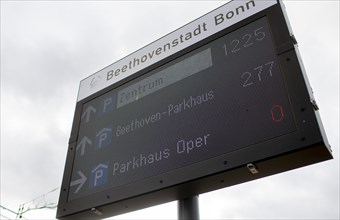 Parking guidance system in Bonn city centre.