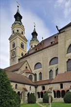 View from cloister to the cathedral at Brixen