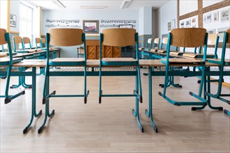 School class with chairs set up