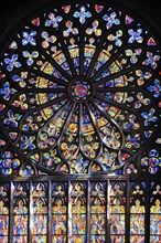 Stained-glass rose window at the Saint-Malo Cathedral