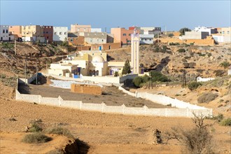 Mosque and houses in village of Sidi Boufdail