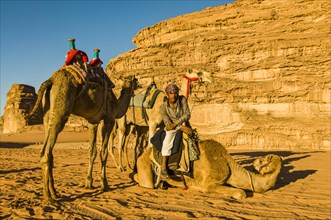 Friendly Bedouin with his camels