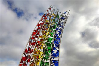 Rainbow sculpture entitled Regnbogi by Icelandic artist Ruri