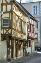 Avallon. Half timbered house. Yonne department. Morvan regional nature park. Bourgone Franche Comte. France